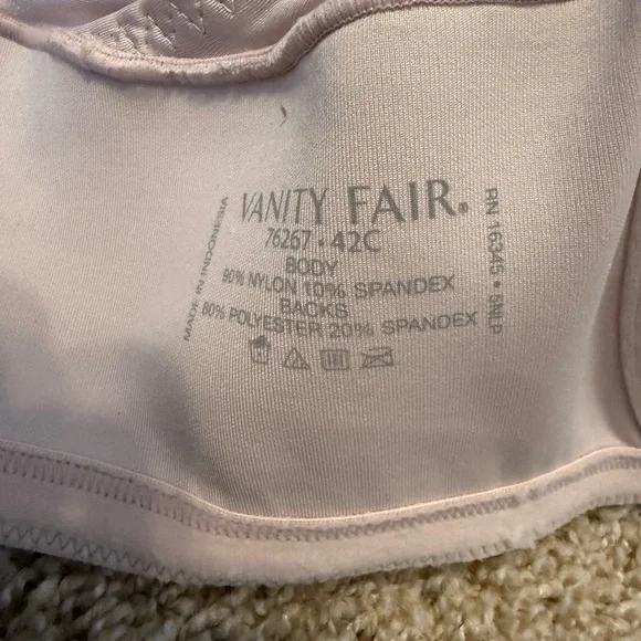 NWT Vanity Fair | Beauty Back Extended Side Back Smoother Quartz Pink Bra | 42C - Picture 6 of 9